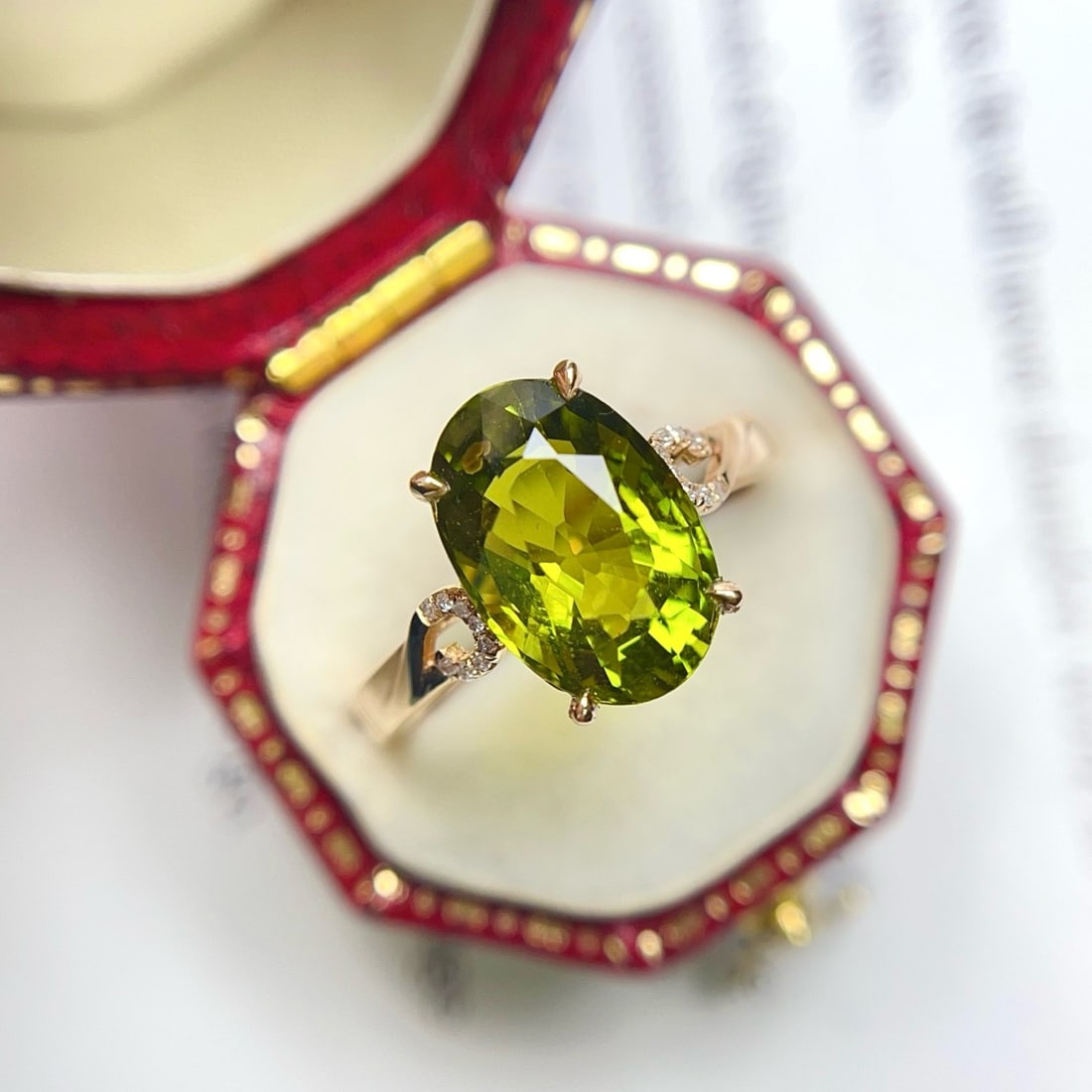 14k Gold 4.00 Ct Natural Tourmaline & Diamond Ring - 5