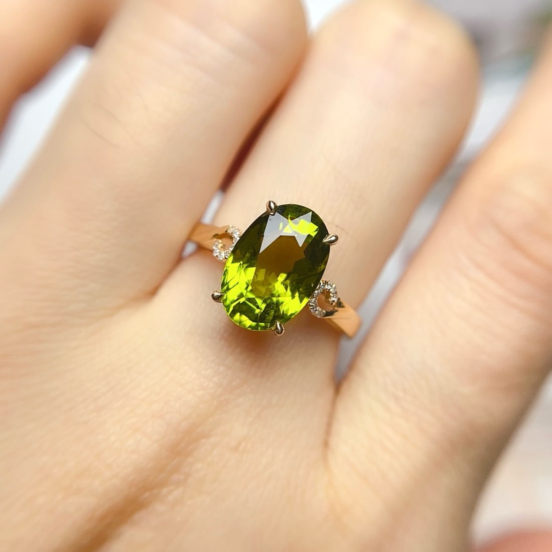 14k Gold 4.00 Ct Natural Tourmaline & Diamond Ring - 6