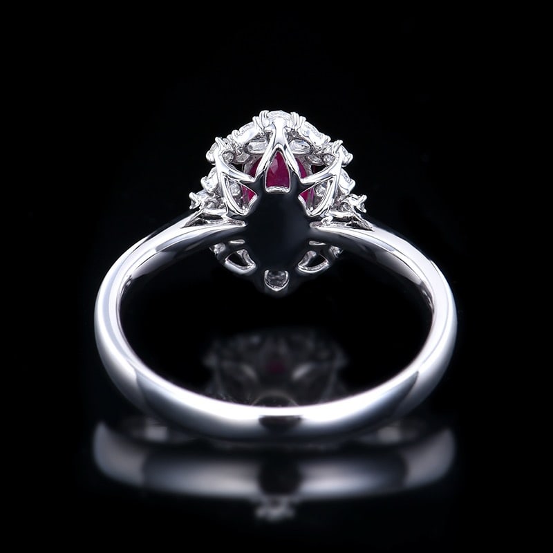 14k Gold 0.97 Ctw Natural Ruby & Diamond Ring - 5