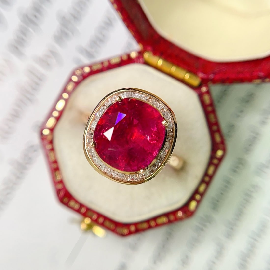 14k Gold 3.60 Ct Natural Tourmaline & Diamond Ring - 2