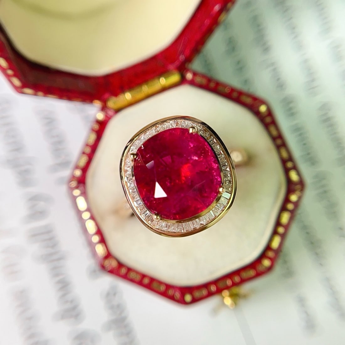 14k Gold 3.60 Ct Natural Tourmaline & Diamond Ring - 3