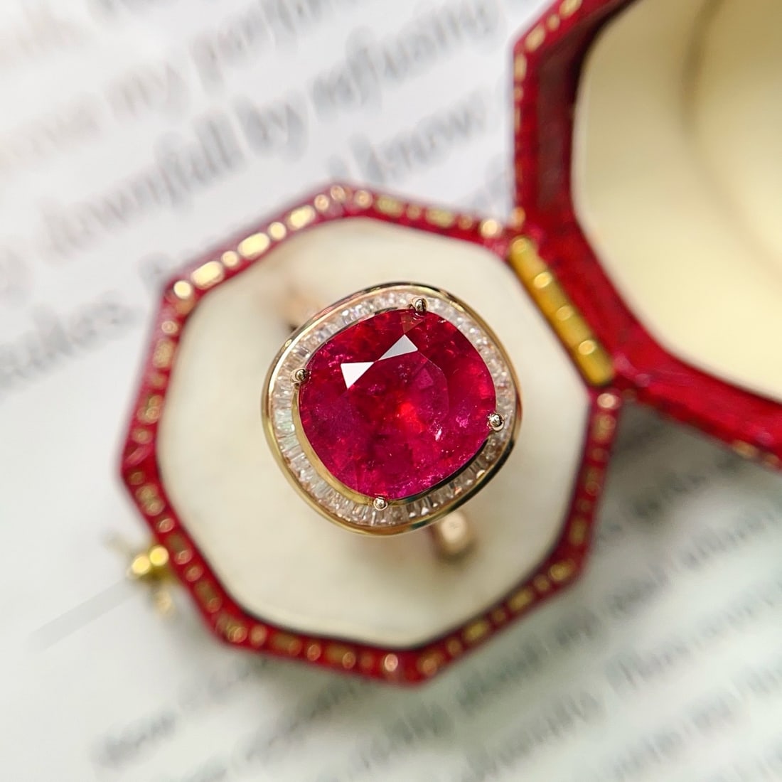 14k Gold 3.60 Ct Natural Tourmaline & Diamond Ring - 4