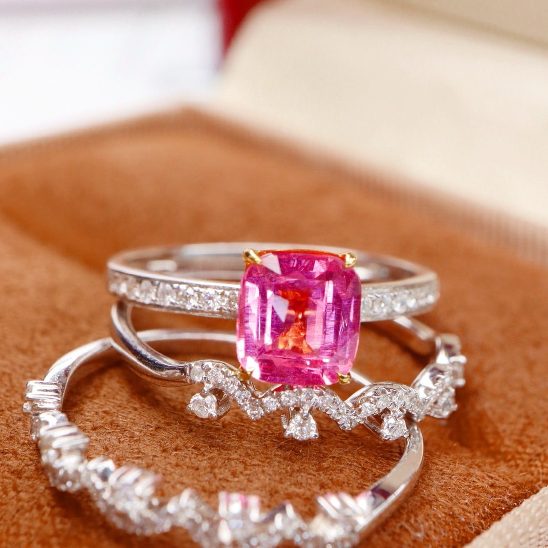 14k Gold 1.58 Ctw Natural Spinel & Diamond Ring - 2