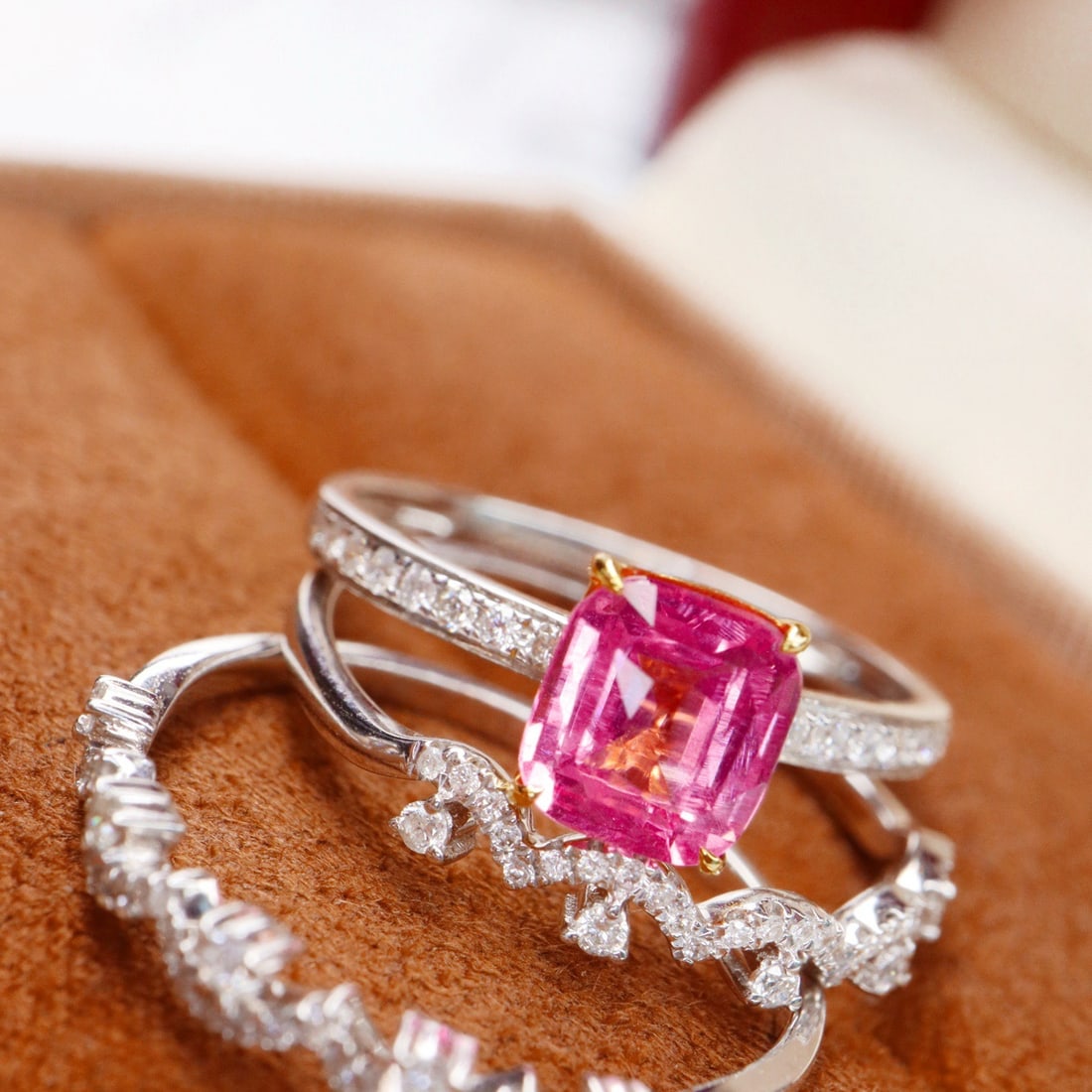 14k Gold 1.58 Ctw Natural Spinel & Diamond Ring - 5