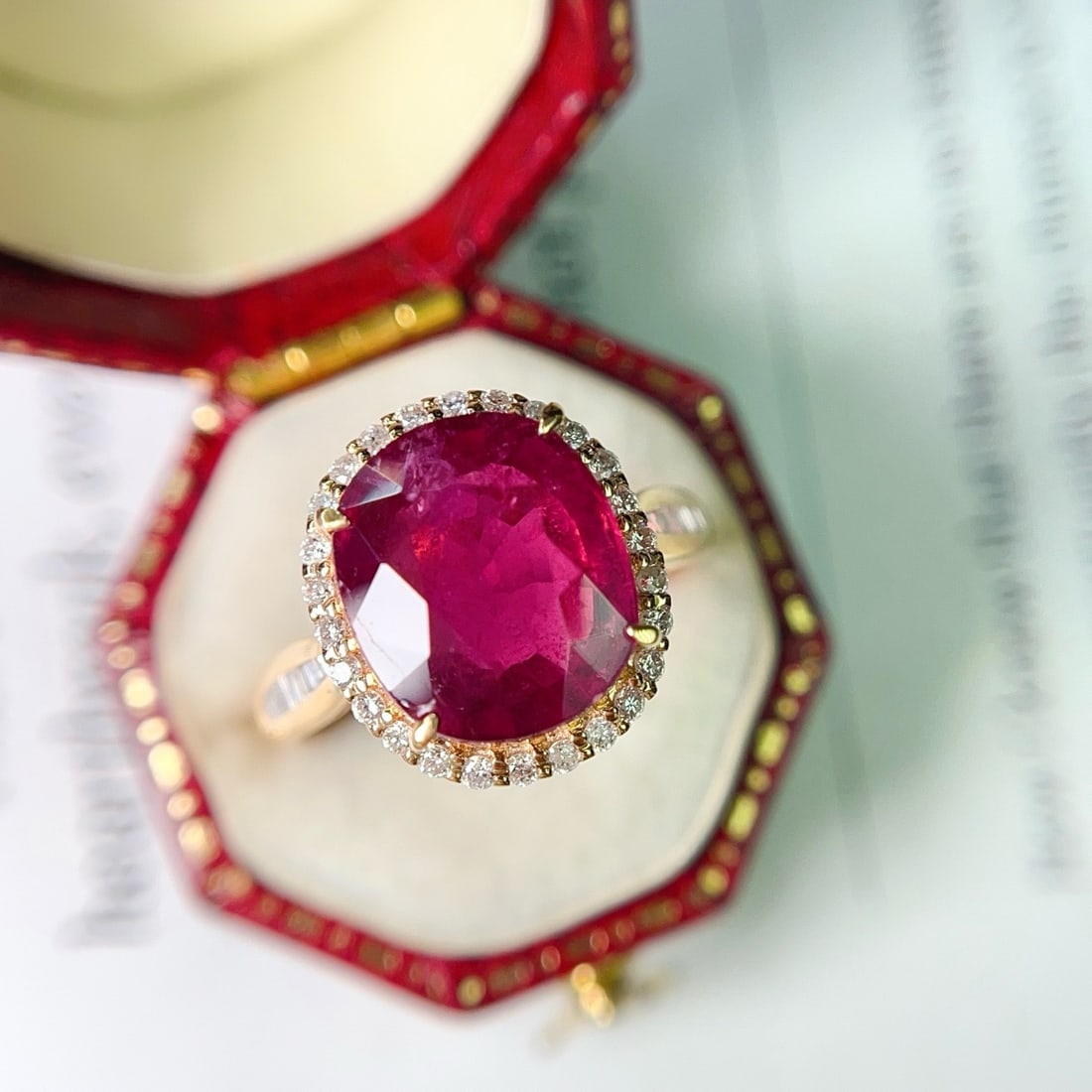 14k Gold 5.50 Ct Natural Tourmaline & Diamond Ring - 3