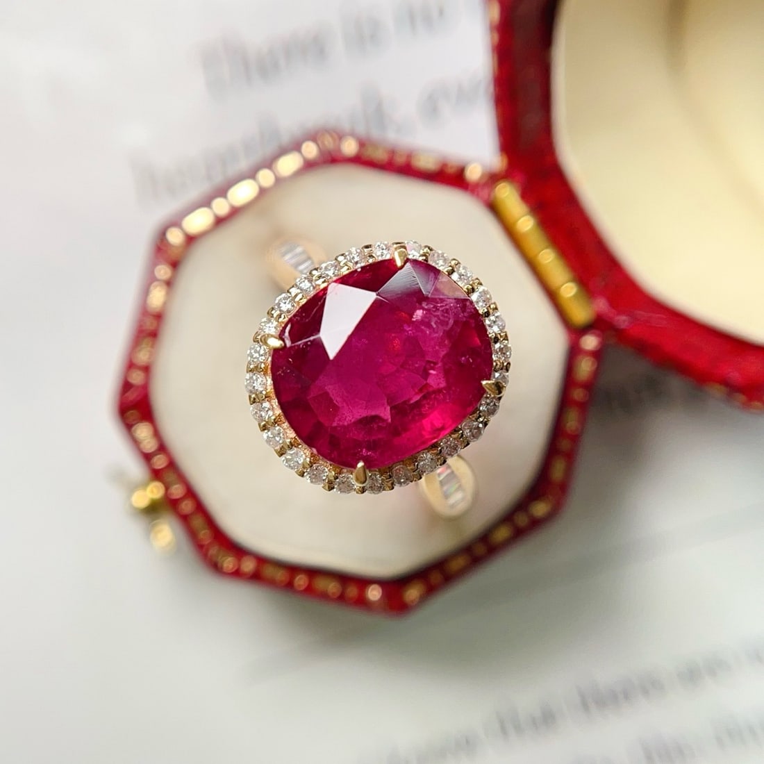 14k Gold 5.50 Ct Natural Tourmaline & Diamond Ring - 4