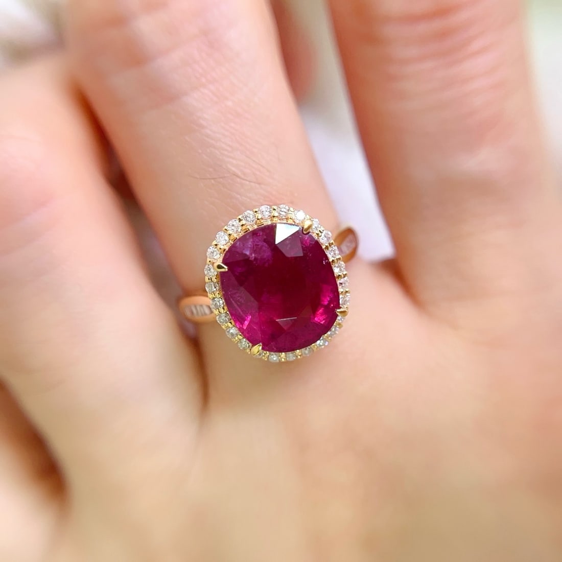 14k Gold 5.50 Ct Natural Tourmaline & Diamond Ring - 6