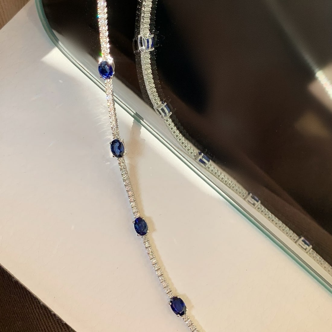 14k Gold 3.52 Ctw Natural Sapphire & Diamond Bracelet - 3