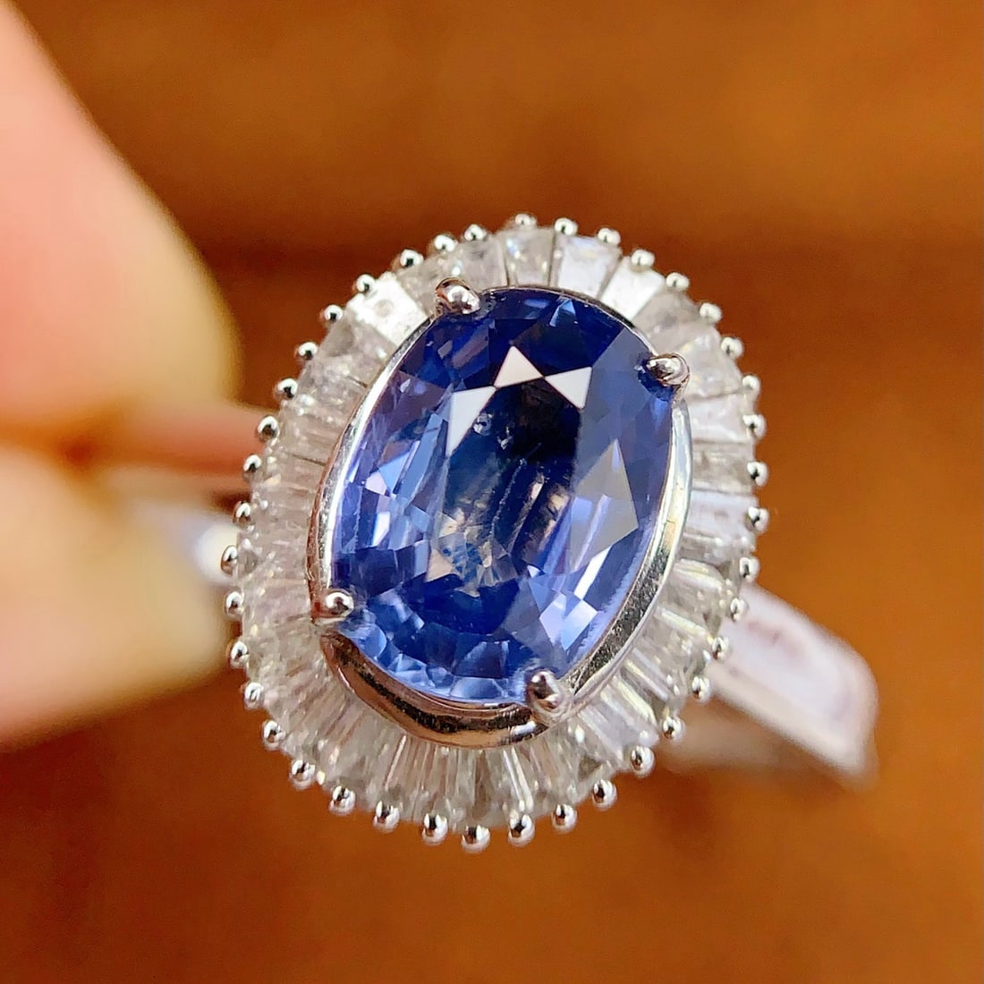 14k Gold 1.5 Ct Natural Sapphire & Diamond Ring - 2
