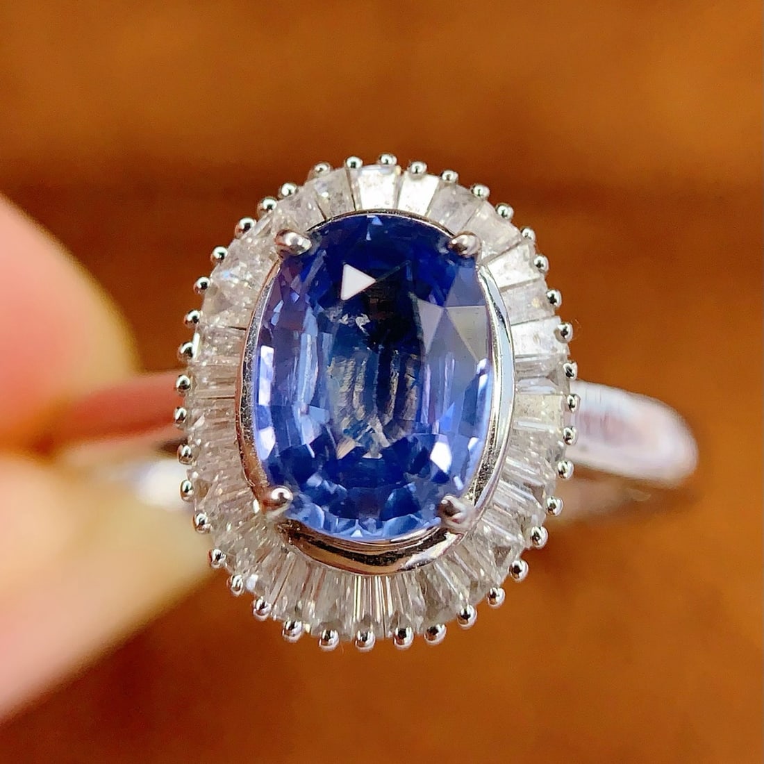 14k Gold 1.5 Ct Natural Sapphire & Diamond Ring - 3