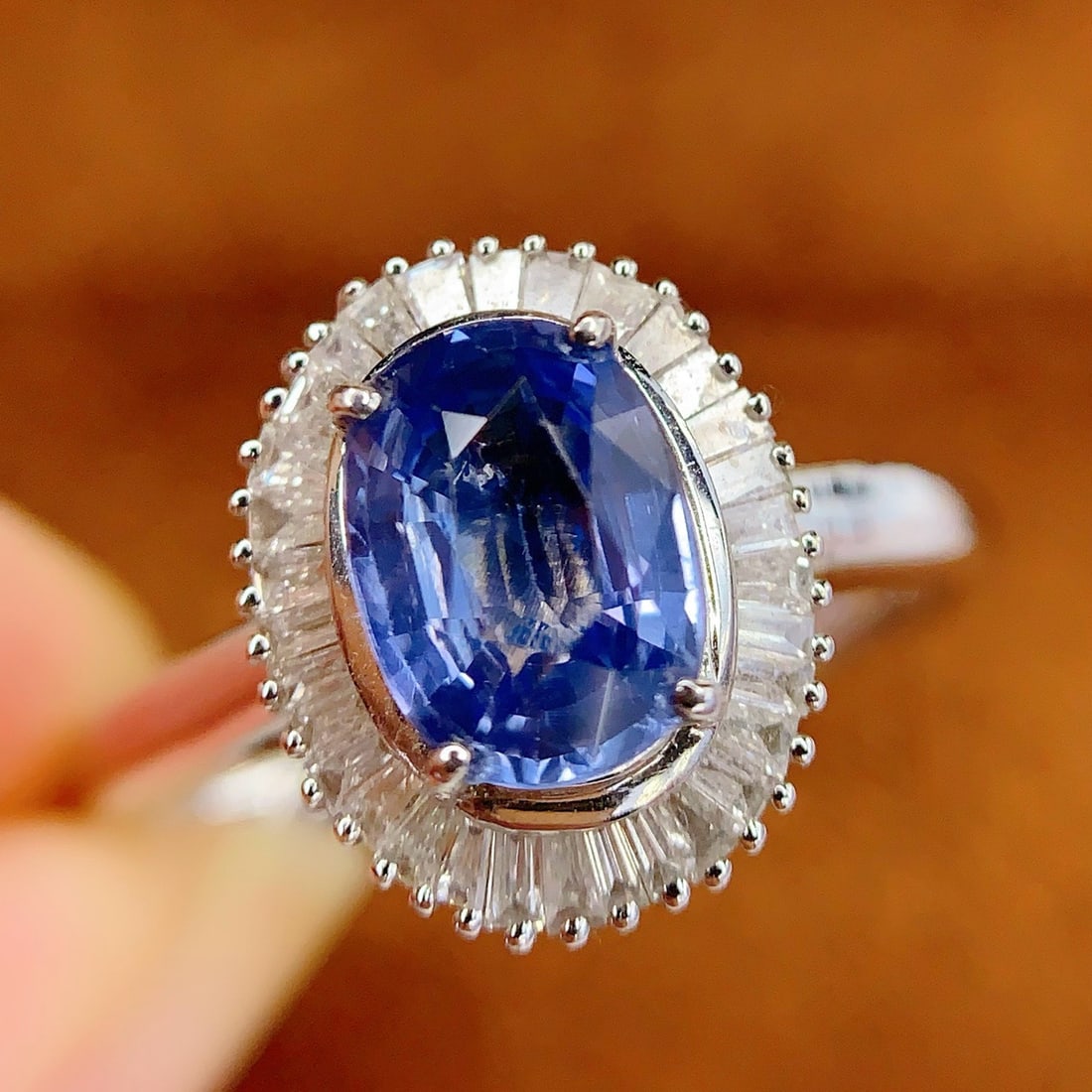 14k Gold 1.5 Ct Natural Sapphire & Diamond Ring - 4