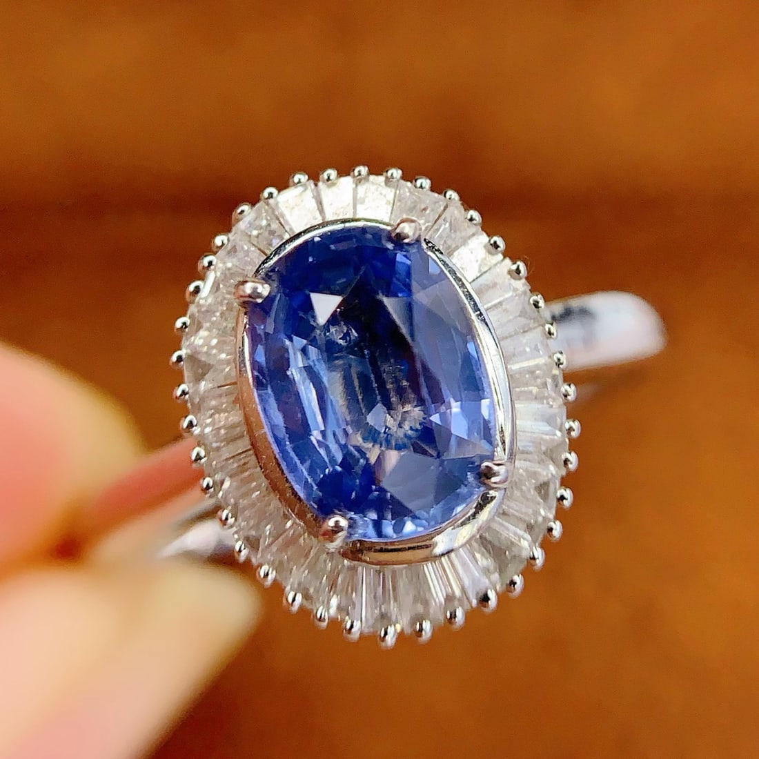 14k Gold 1.5 Ct Natural Sapphire & Diamond Ring - 5