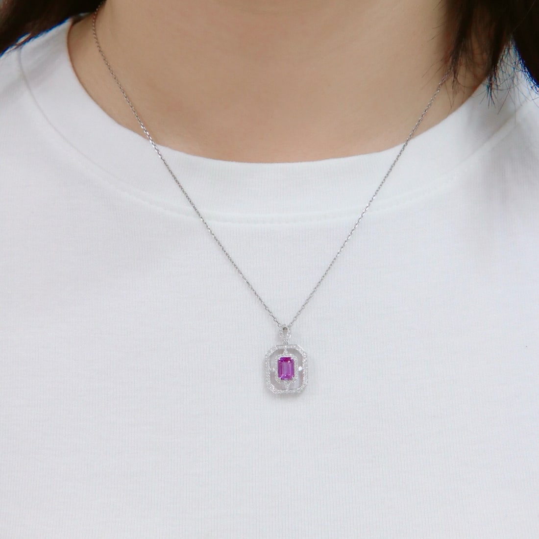14k Gold 1.33 Ctw Natural Sapphire & Diamond Pendant( Without Chain ) - 5
