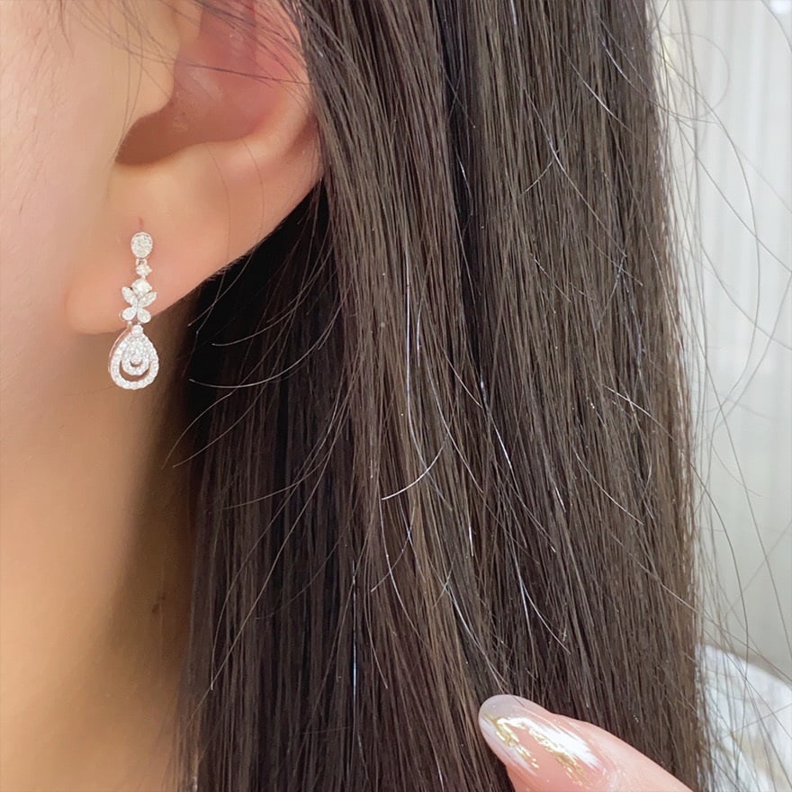 14k Gold 0.3 Ct Natural H Diamond Earrings - 3
