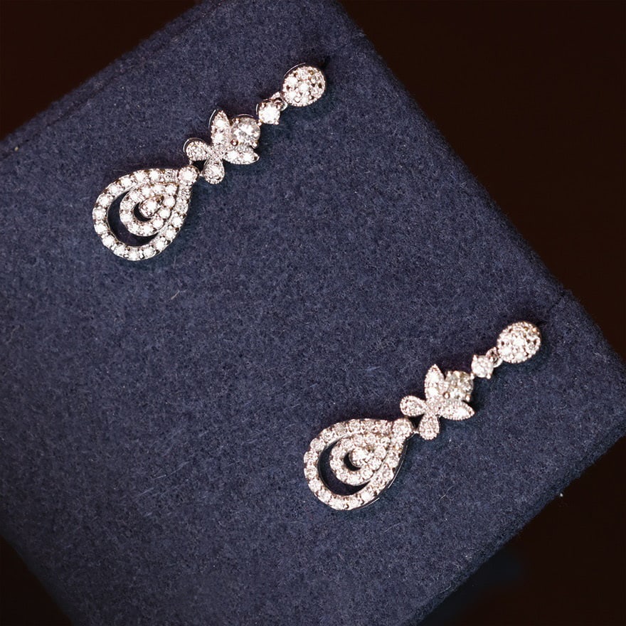 14k Gold 0.3 Ct Natural H Diamond Earrings - 4