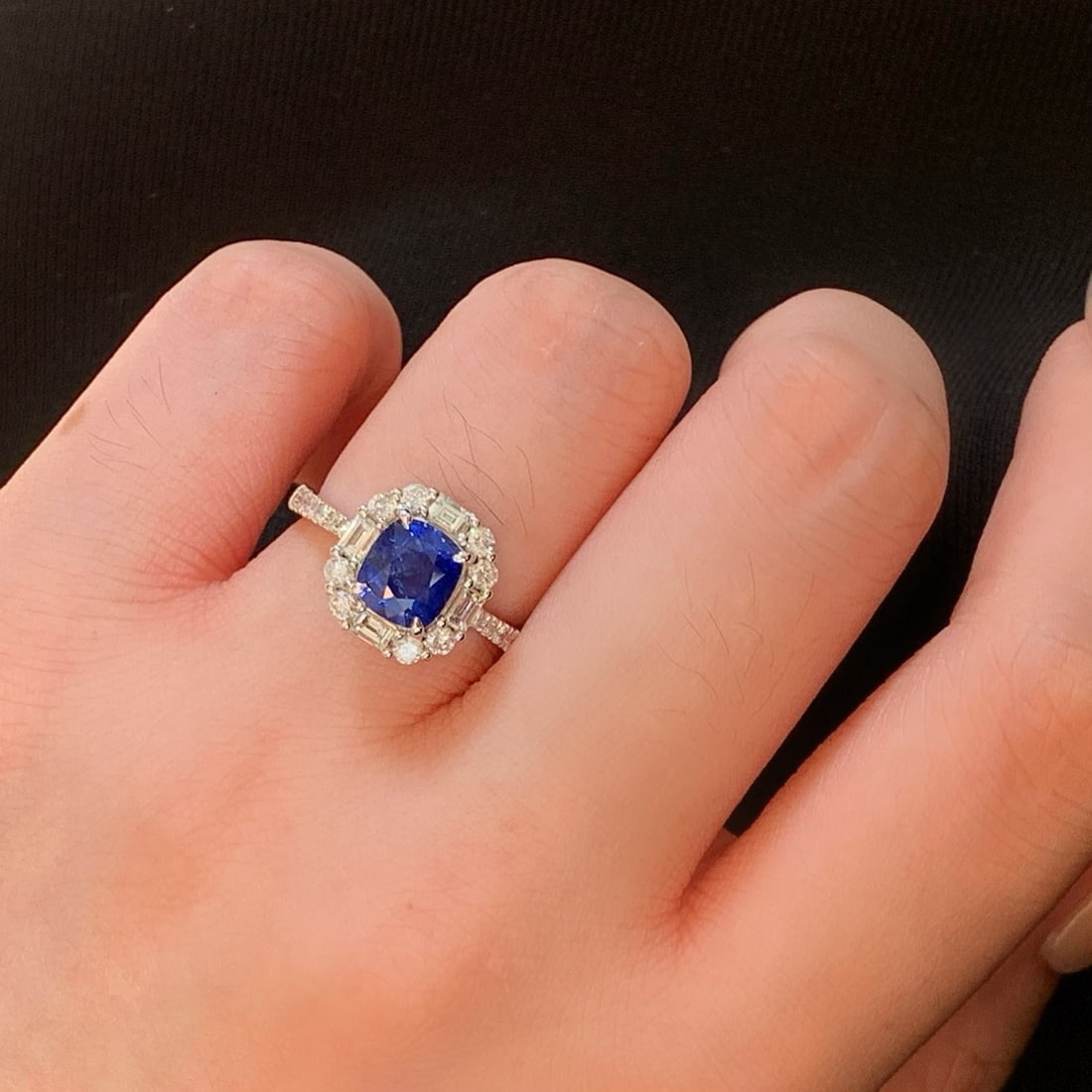 14k Gold 2.71 Ctw Natural Sapphire & Diamond Ring - 5