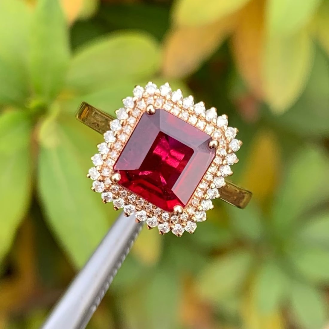14k Gold 2.02 Ct Natural Tourmaline & Diamond Ring - 4