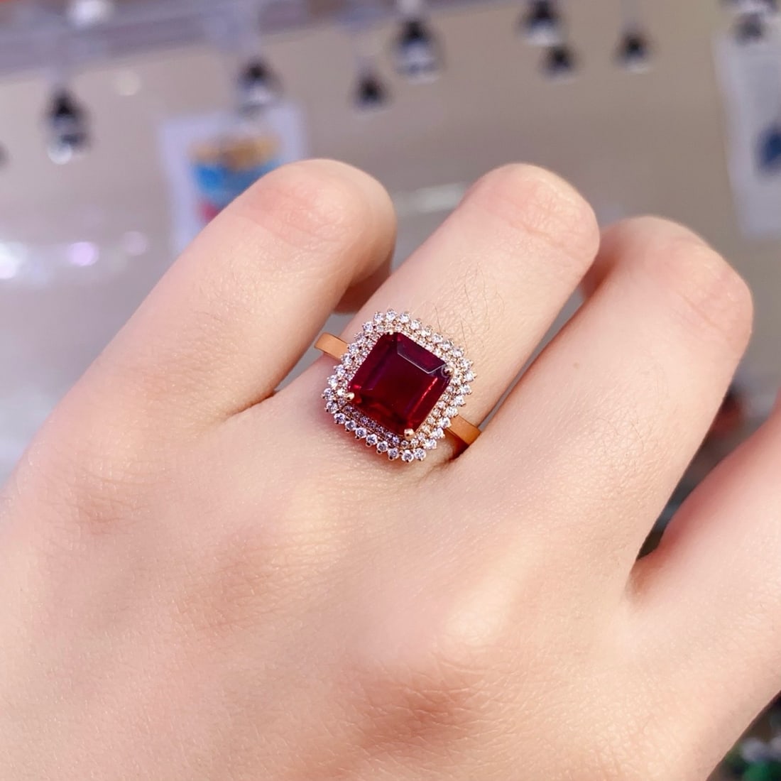 14k Gold 2.02 Ct Natural Tourmaline & Diamond Ring - 6