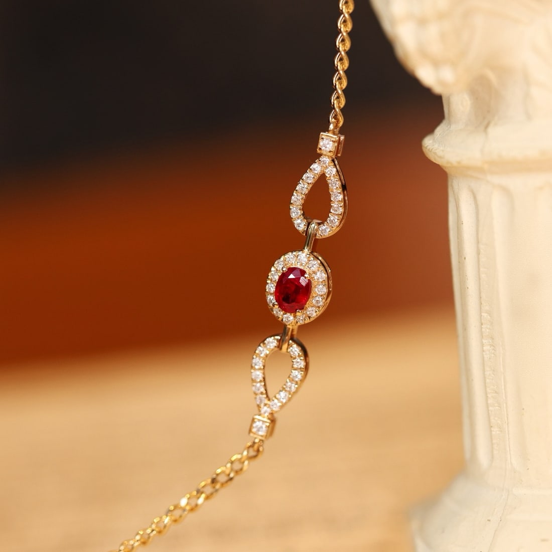 14k Gold 0.47 Ctw Natural Ruby & Diamond Bracelet - 4