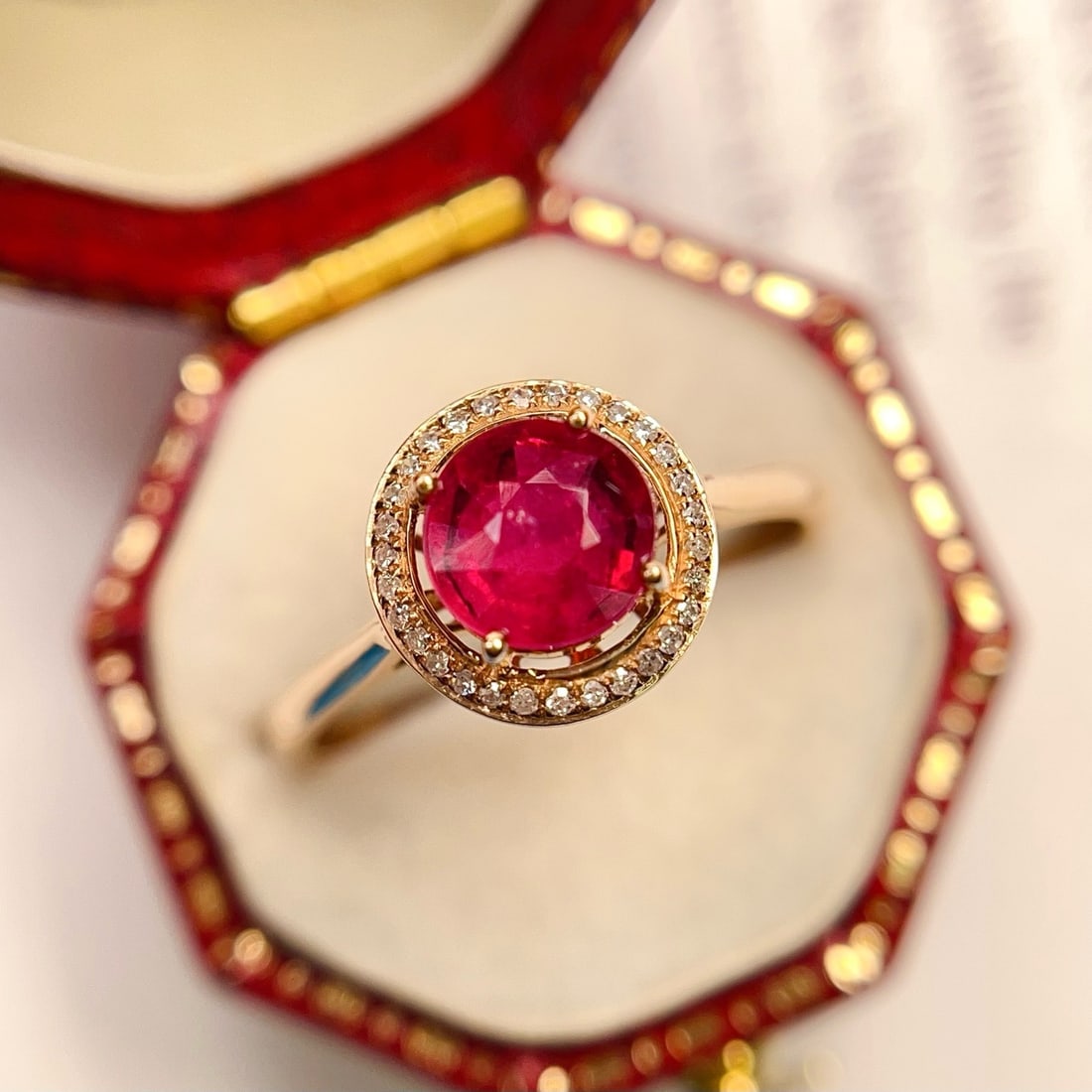14k Gold 1.25 Ct Natural Tourmaline & Diamond Ring - 3