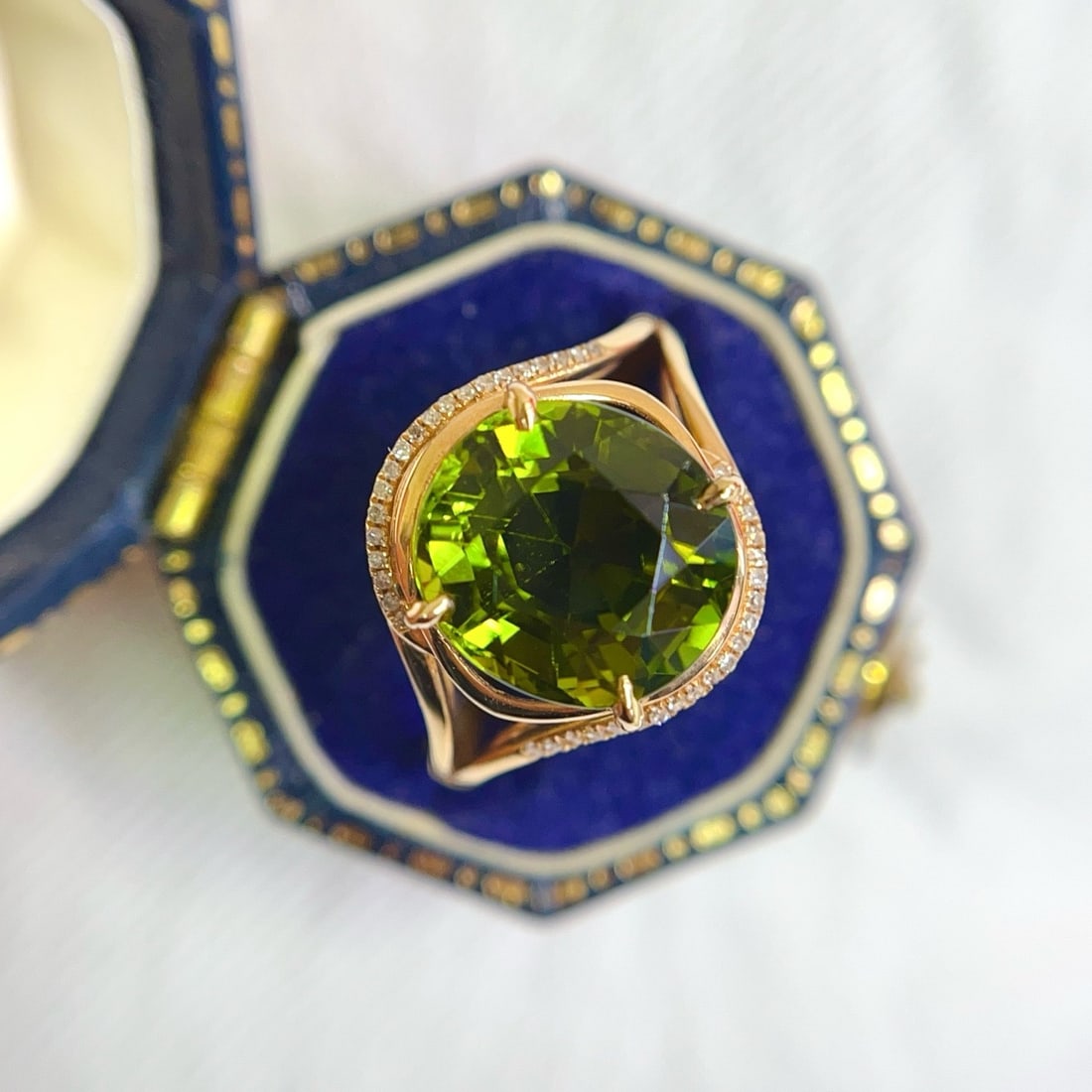 14k Gold 5.20 Ct Natural Tourmaline & Diamond Ring - 4