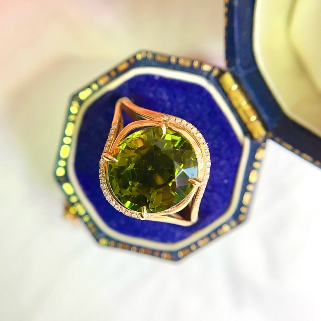 14k Gold 5.20 Ct Natural Tourmaline & Diamond Ring - 5