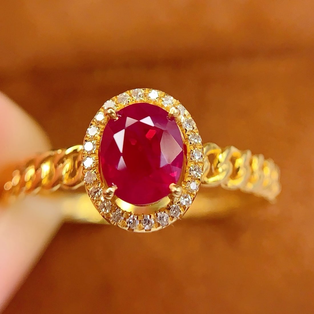 14k Gold 0.65 Ct Natural Ruby & Diamond Ring - 2