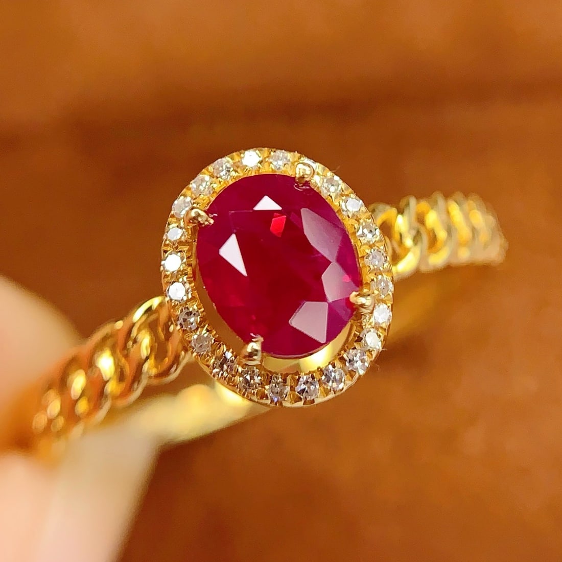 14k Gold 0.65 Ct Natural Ruby & Diamond Ring - 3