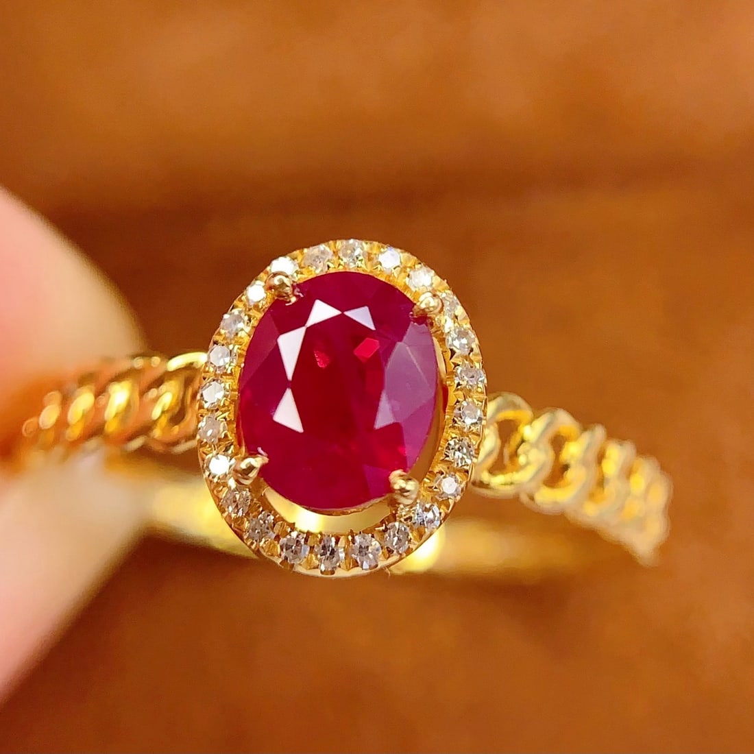 14k Gold 0.65 Ct Natural Ruby & Diamond Ring - 4