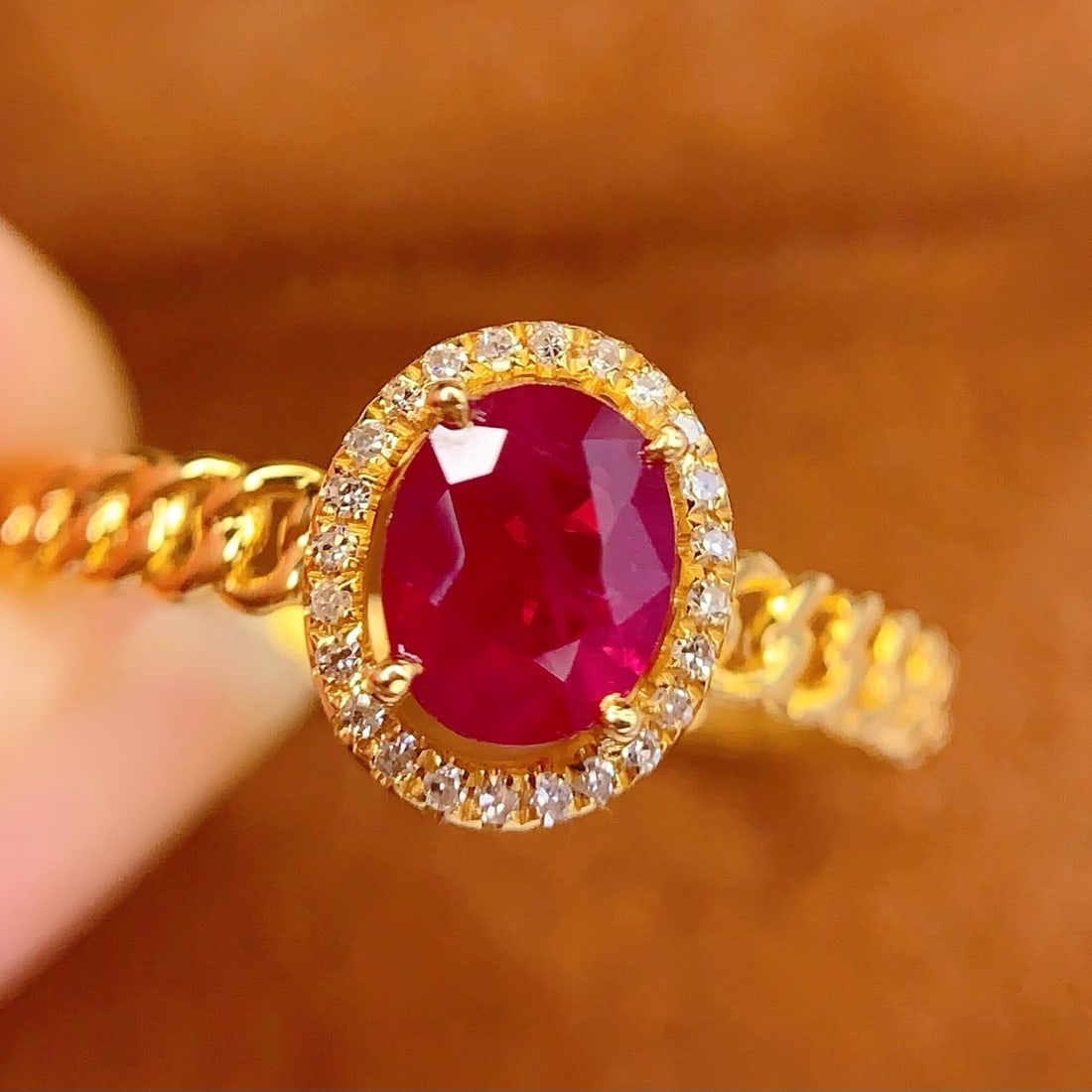 14k Gold 0.65 Ct Natural Ruby & Diamond Ring - 5