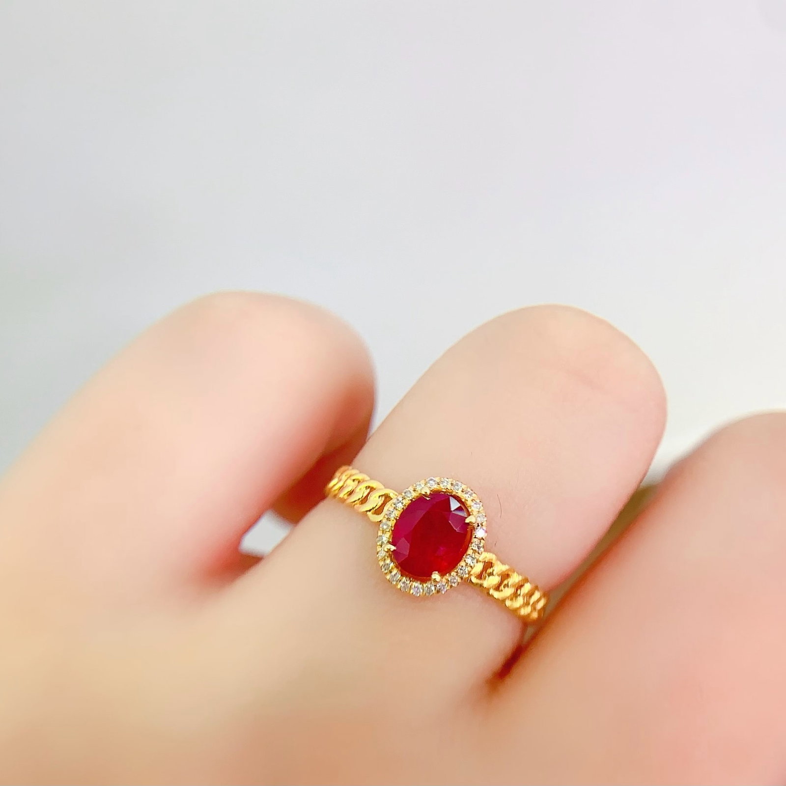 14k Gold 0.65 Ct Natural Ruby & Diamond Ring - 6