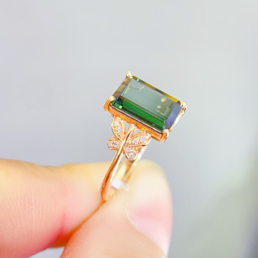 14k Gold 1.9 Ct Natural Tourmaline & Diamond Ring - 3