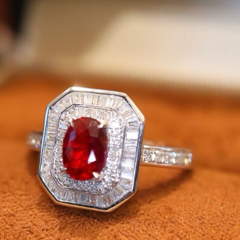 14k Gold 1.53 Ctw Natural Ruby & Diamond Ring - 3