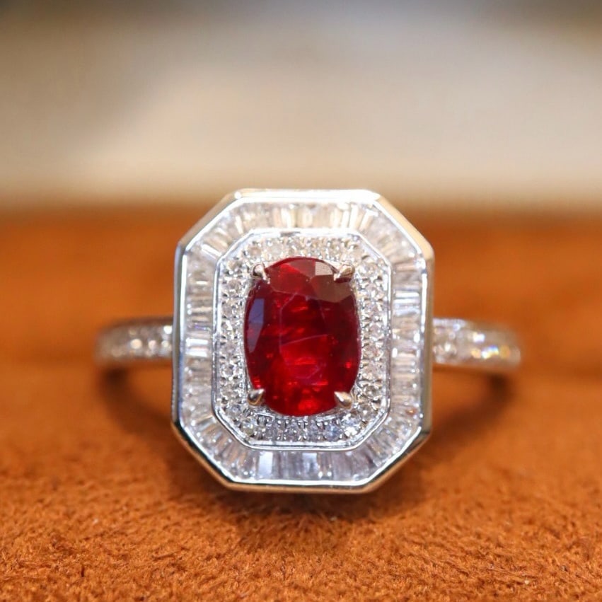 14k Gold 1.53 Ctw Natural Ruby & Diamond Ring - 4