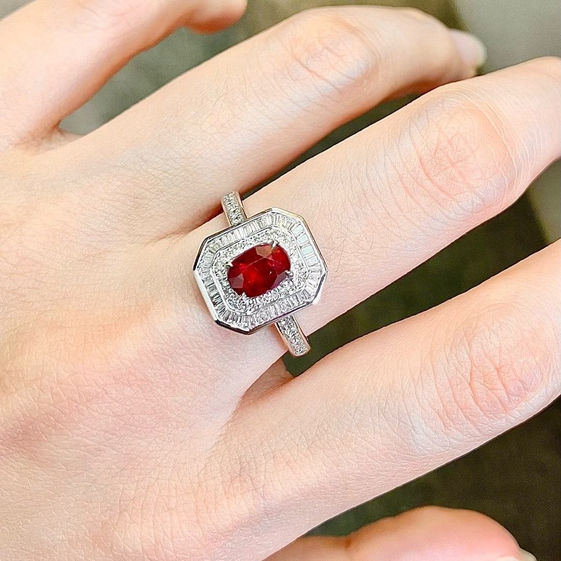 14k Gold 1.53 Ctw Natural Ruby & Diamond Ring - 7