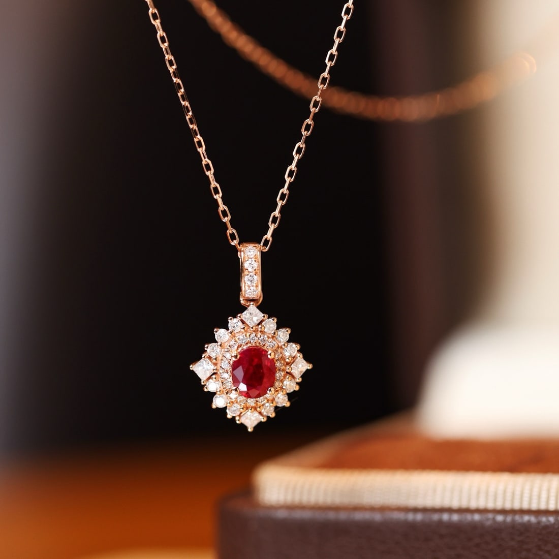14k Gold 0.75 Ctw Natural Ruby & Diamond Pendant( Without Chain ): Ref:231096132 // gold content:14k gold // main gemstone:ruby // shape:oval // carat weight:0. 45ct // color:red // treatment:natural // // adjacent gemstone 2 : diamond // shape:multiple // carat