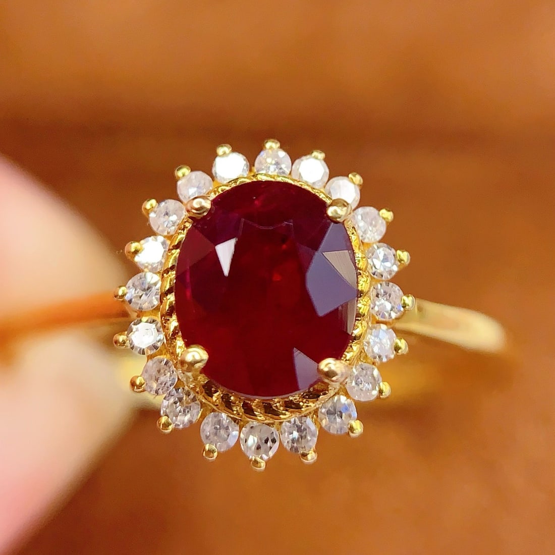 14k Gold 1 Ct Natural Ruby & Diamond Ring - 3