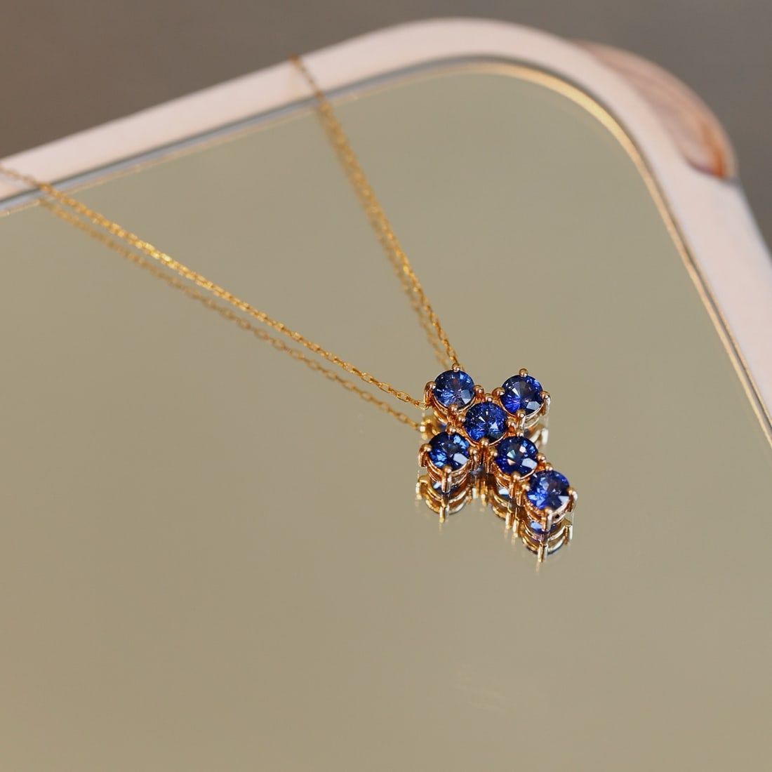 14k Gold 2 Ct Natural Sapphire Pendant( Without Chain ) - 2