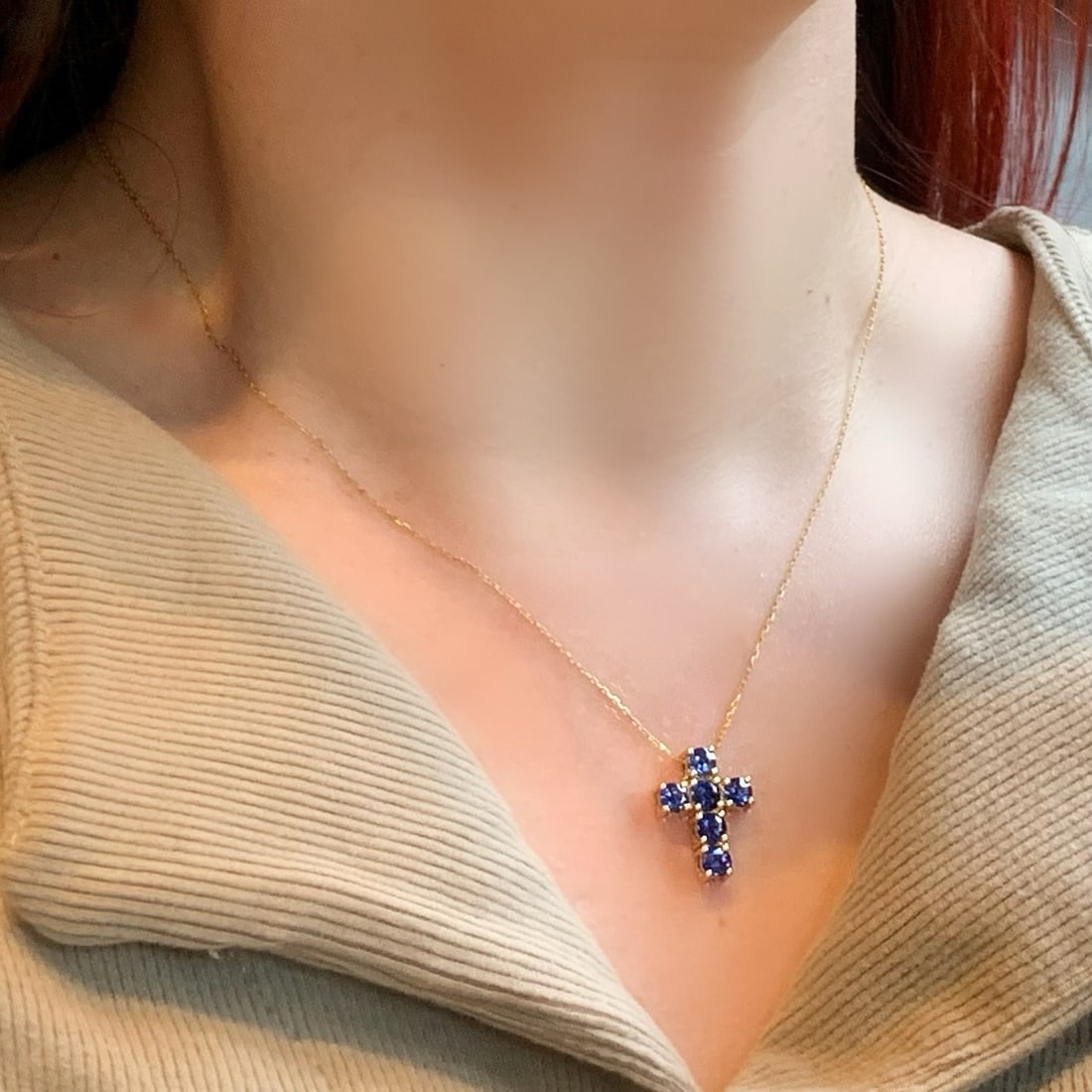 14k Gold 2 Ct Natural Sapphire Pendant( Without Chain ) - 4
