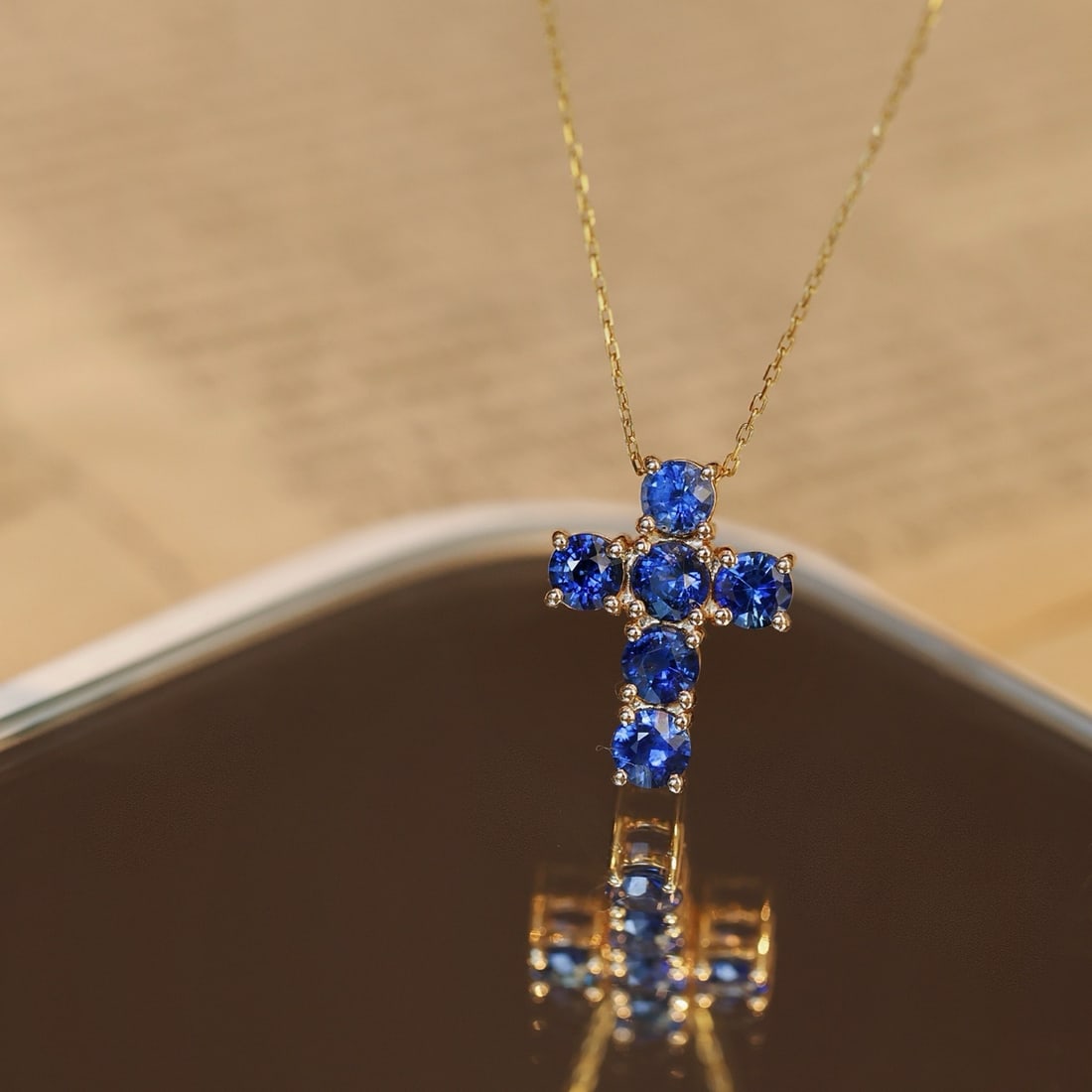 14k Gold 2 Ct Natural Sapphire Pendant( Without Chain ) - 5
