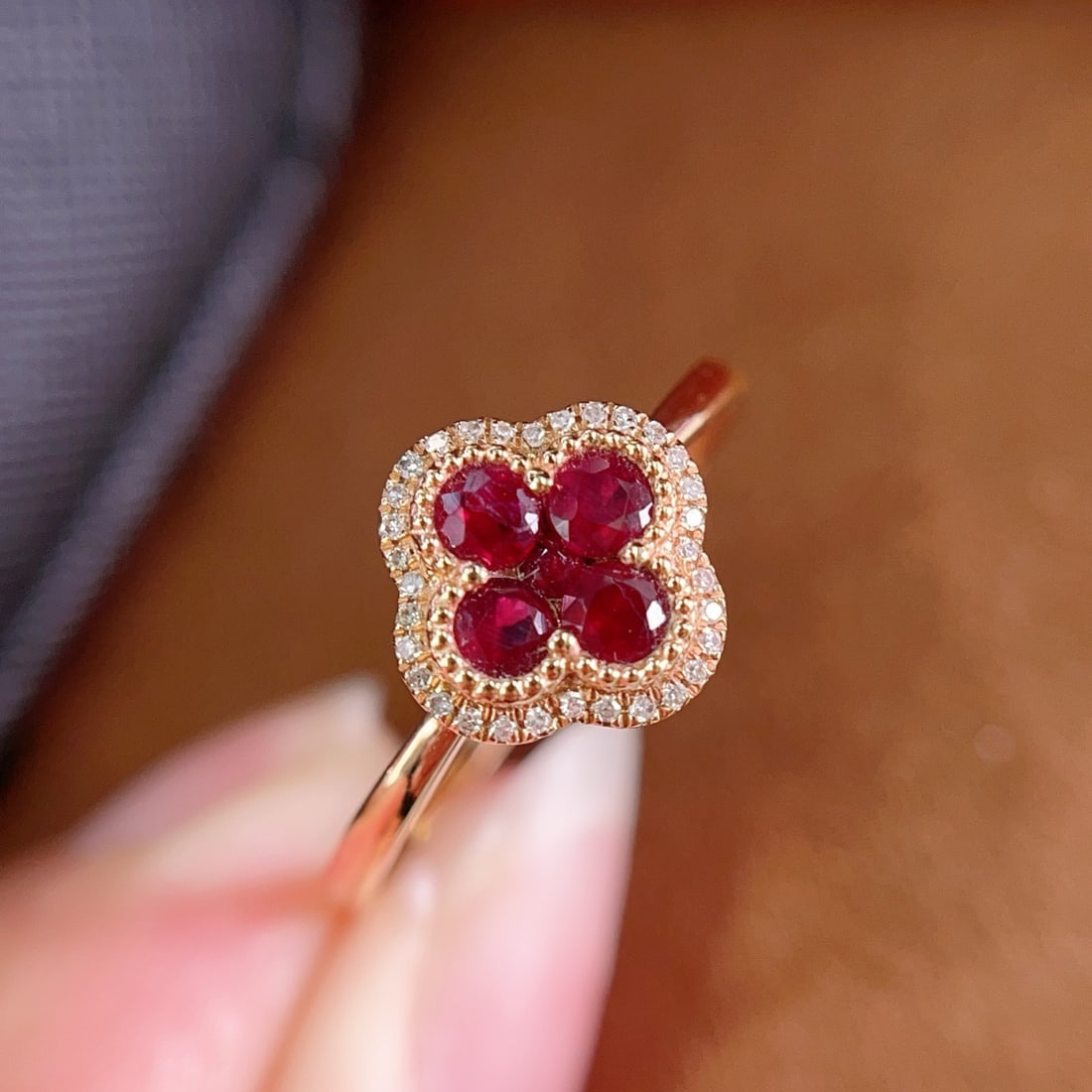 14k Gold 0.80 Ct Natural Ruby & Diamond Ring - 3