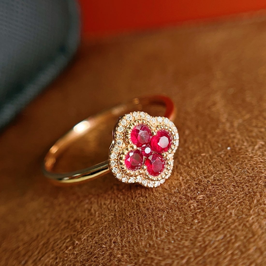 14k Gold 0.80 Ct Natural Ruby & Diamond Ring - 5