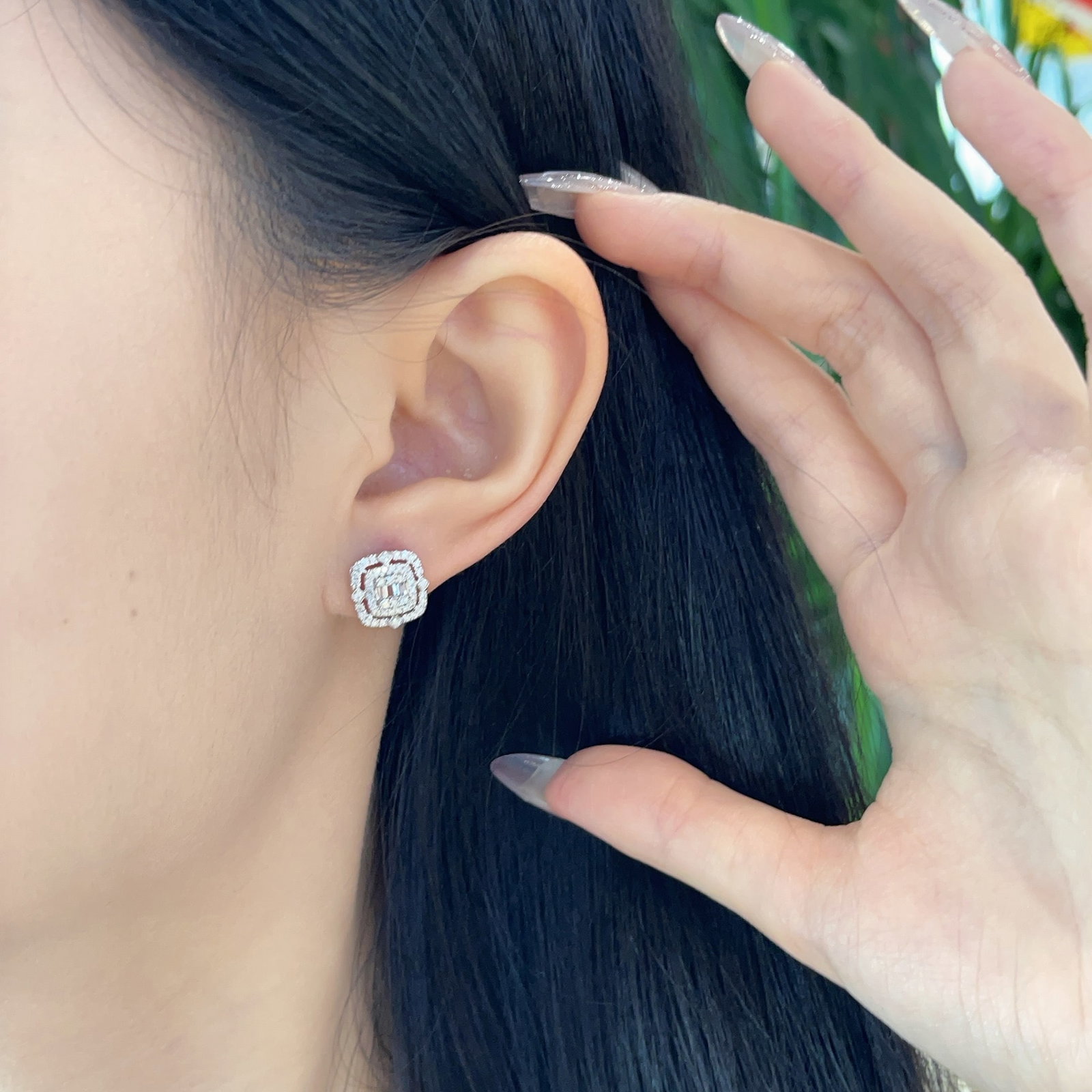 14k Gold 0.50 Ct Natural H Diamond Earrings - 2