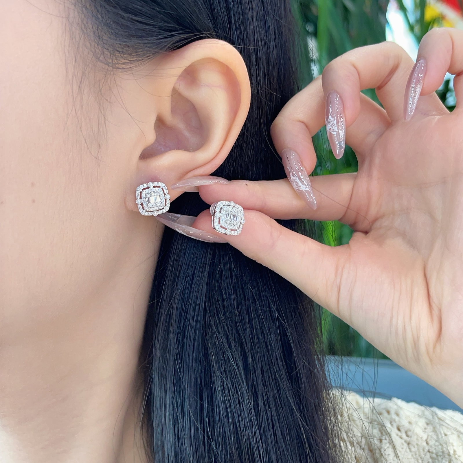 14k Gold 0.50 Ct Natural H Diamond Earrings - 3