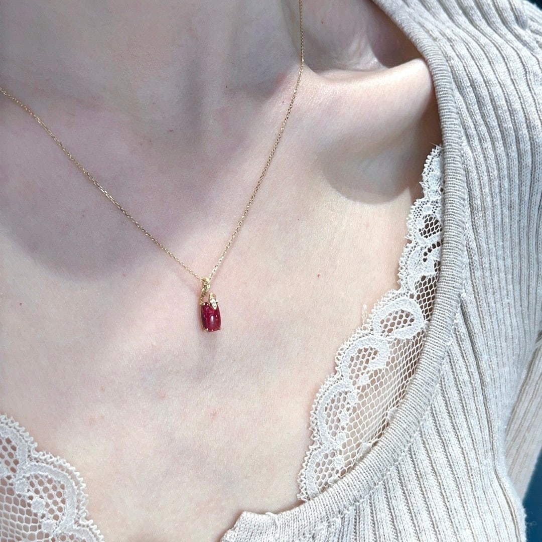 14k Gold 1 Ct Natural Tourmaline & Diamond Pendant( Without Chain ) - 3
