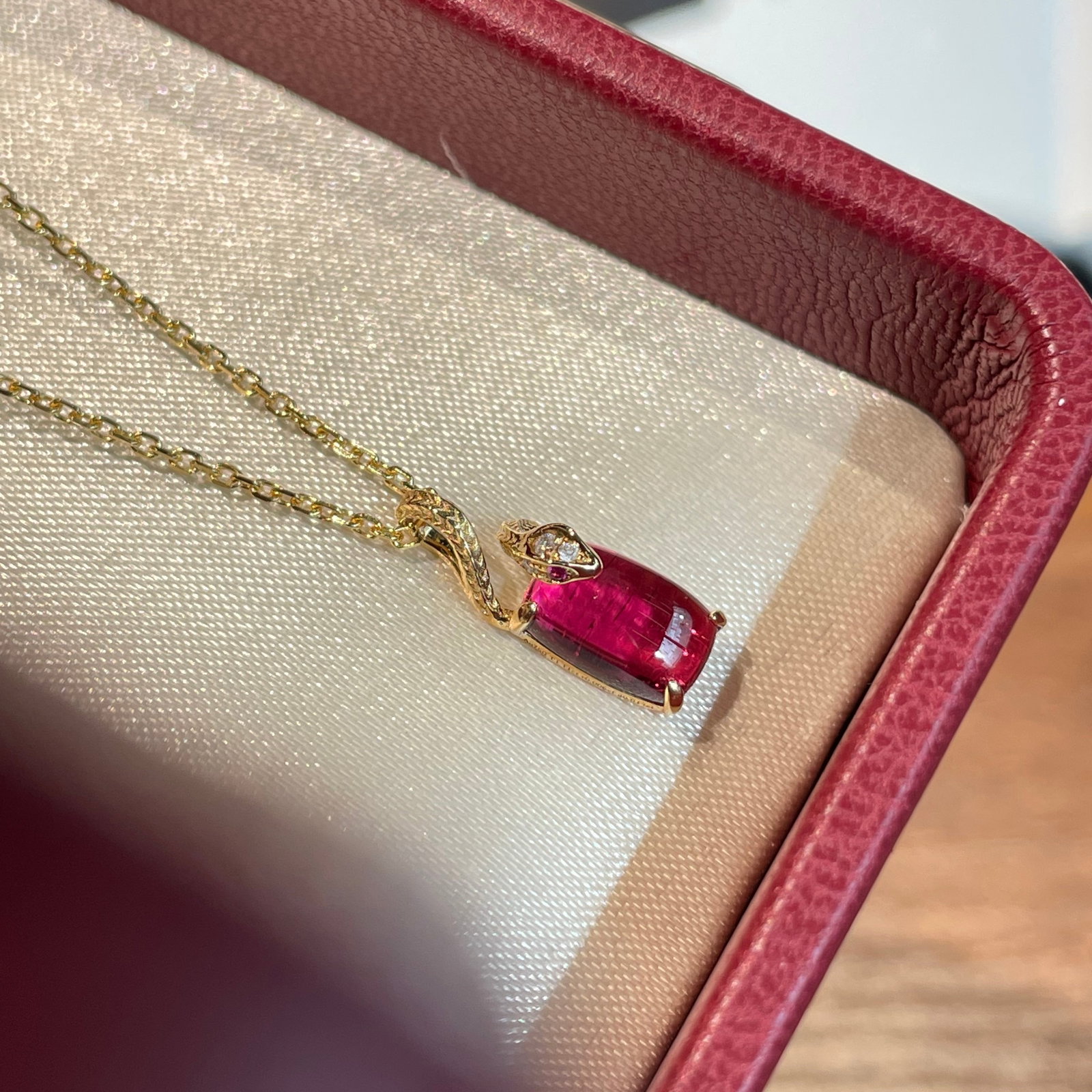 14k Gold 1 Ct Natural Tourmaline & Diamond Pendant( Without Chain ) - 5