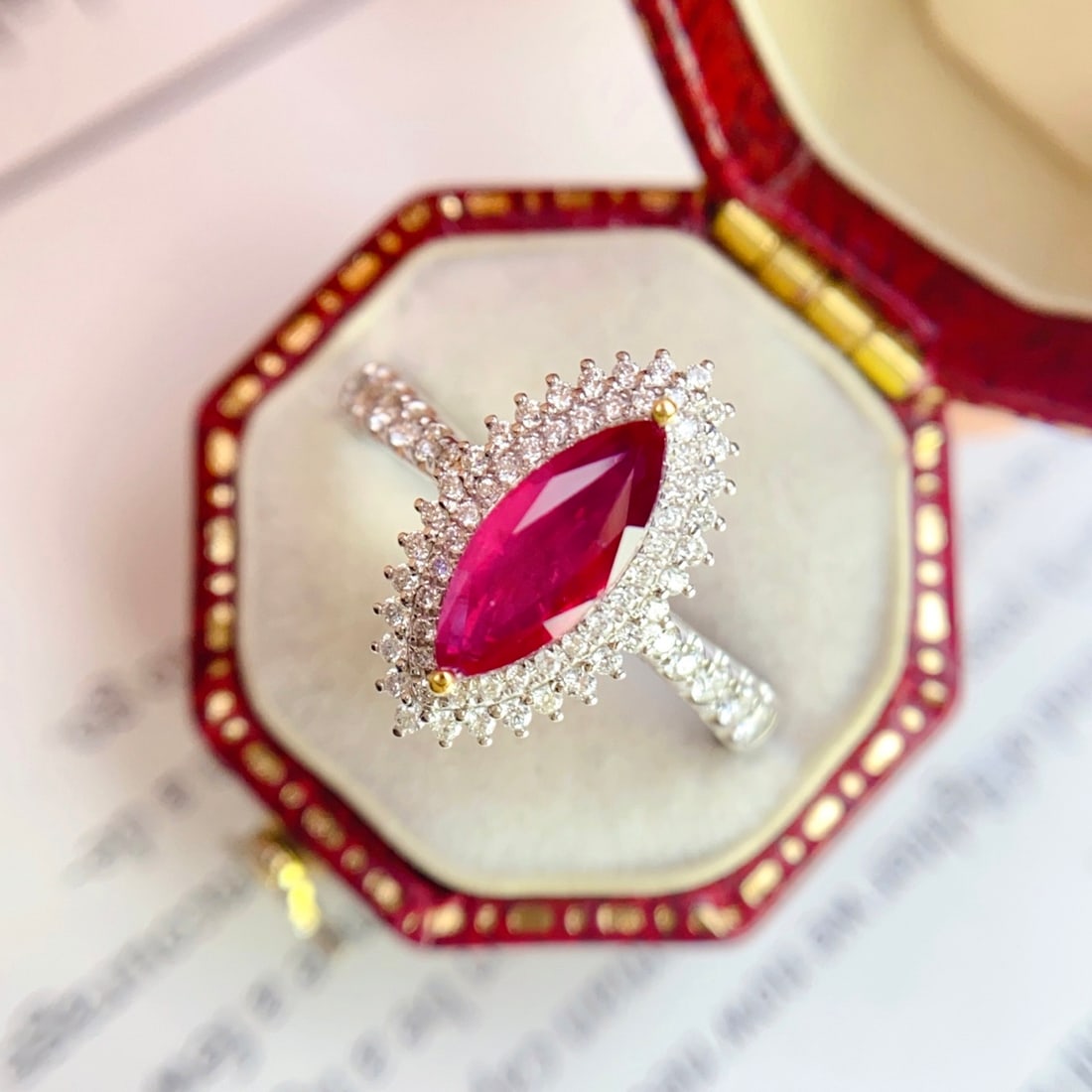 14k Gold 1.00 Ct Natural Ruby & Diamond Ring - 2