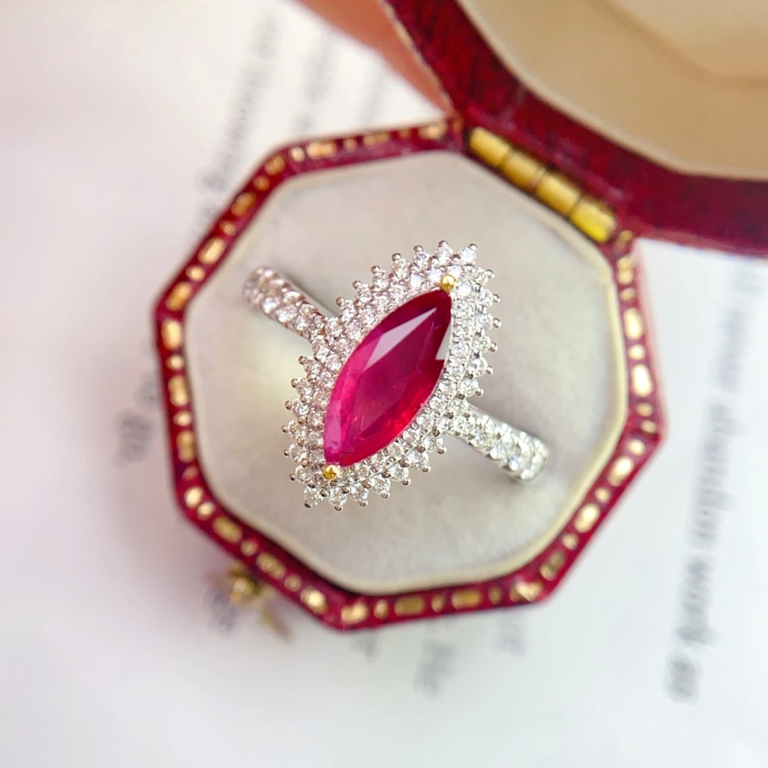 14k Gold 1.00 Ct Natural Ruby & Diamond Ring - 3