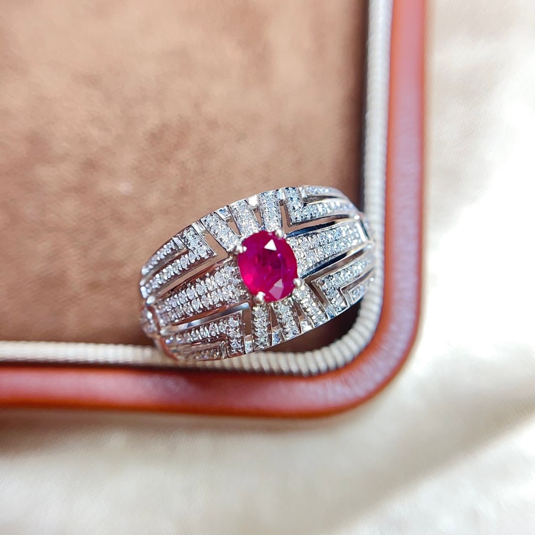 14k Gold 0.70 Ct Natural Ruby & Diamond Ring - 2