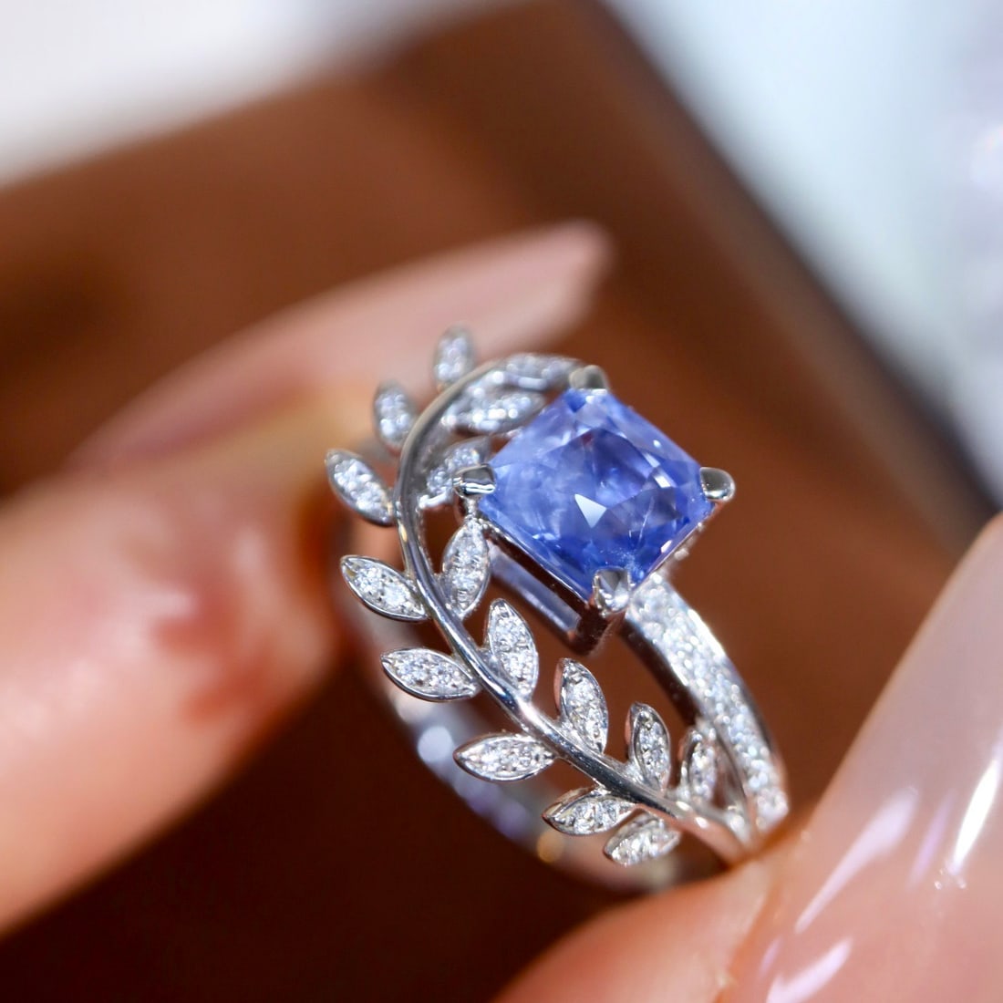 14k Gold 1.45 Ctw Natural Sapphire & Diamond Ring - 7